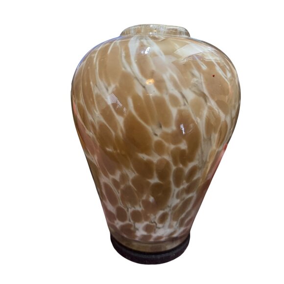 Vintage Art Glass Bud Vase Brown White Speckled Mottled Mid Century Style - Picture 6 of 6